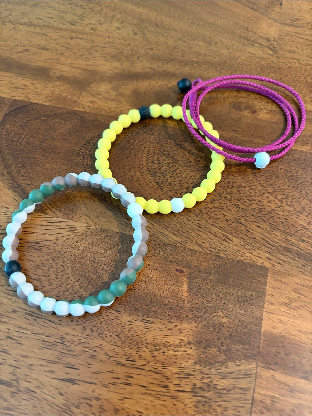 Lokai Trio Bracelet Set - Yellow, Pink, Green Unisex Fit Medium to Large